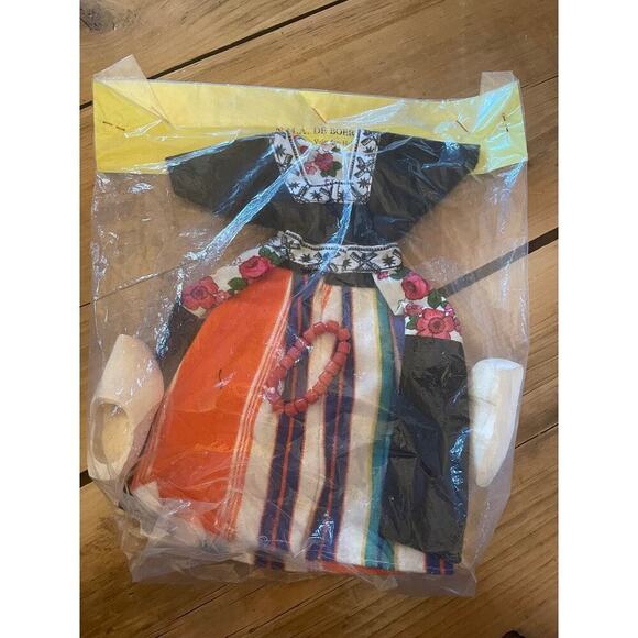 NEW! VTG! Volendammer Doll outfit. 11.8in. Dress. wood Shoes. Bracelet. Handmade - Picture 1 of 3